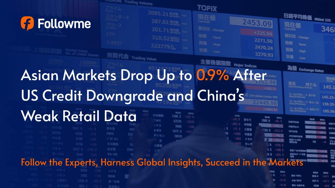 Asian Markets Retreat as US Credit Downgrade and Mixed China Data Weigh on Sentiment