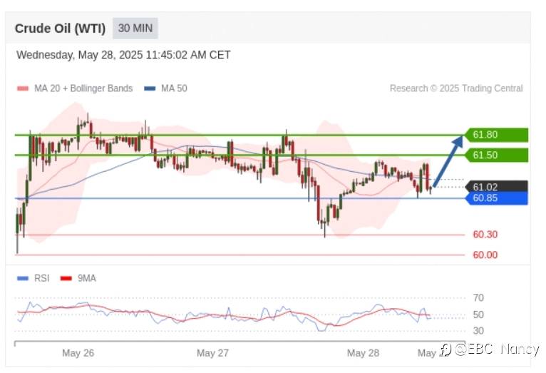 Trading Central 黄金外汇分析：欧美黄金原油2025.05.2