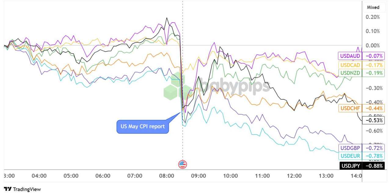 USD Slumped After Downbeat May CPI Lifted Fed Easing Hopes