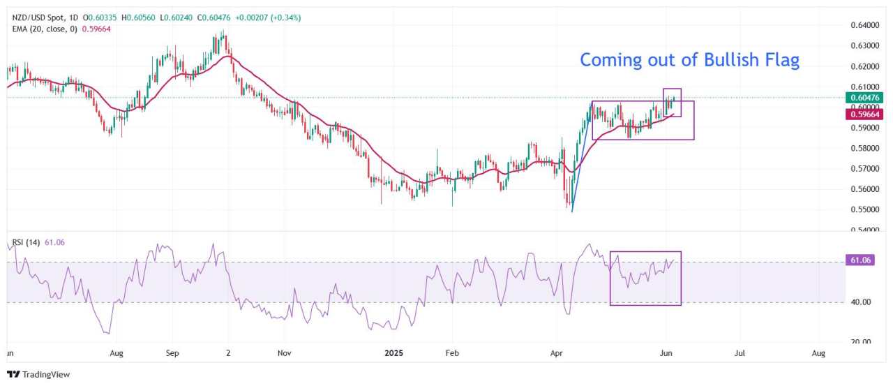 NZD/USD Price Forecast: Sets to rally towards 0.6100