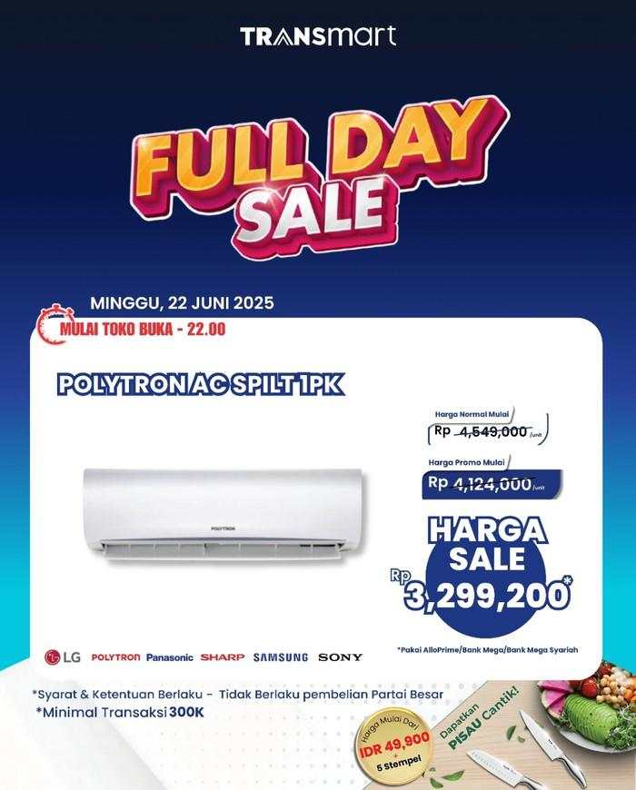 Serbu! AC 1 PK di Transmart Full Day Sale Diskon Rp 1,2 Juta