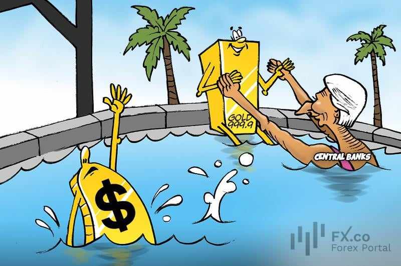 Bank Sentral melepas dolar demi emas di tengah memanasnya ketegangan geopolitik