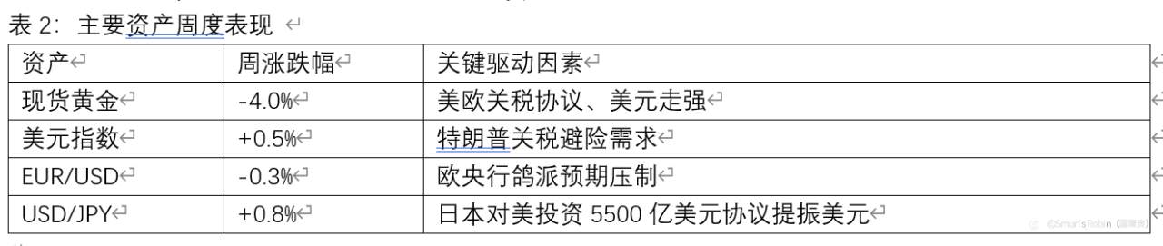 2025年7月28日的黄金与外汇市场周度投资报告