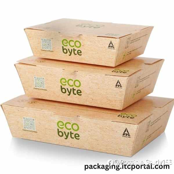 Eco-Friendly, Compostable & Plastic-Free: Ecobyte ITC Clamshell Lunch Box [750ml] – Pack of 15