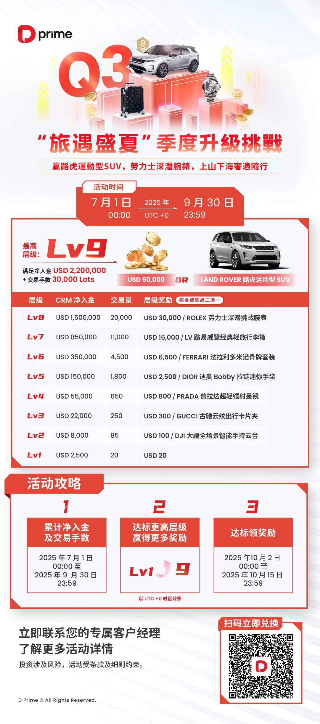 精彩活动 | D Prime”盛夏旅遇·尊享升级”：驾驭路虎、腕藏劳力士，解锁奢华征途！