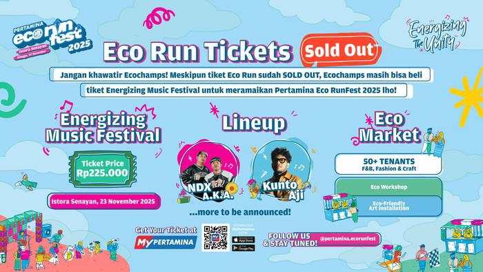 Tiket Pertamina Eco Run Sold Out, Yuk Ramaikan Energizing Music Festival!