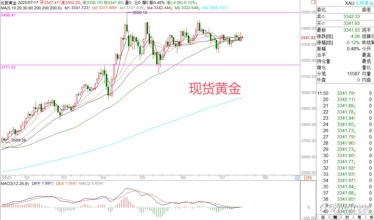 2025年7月17日|每日汇评-策略分析|王萍: 黄金还是走震荡
