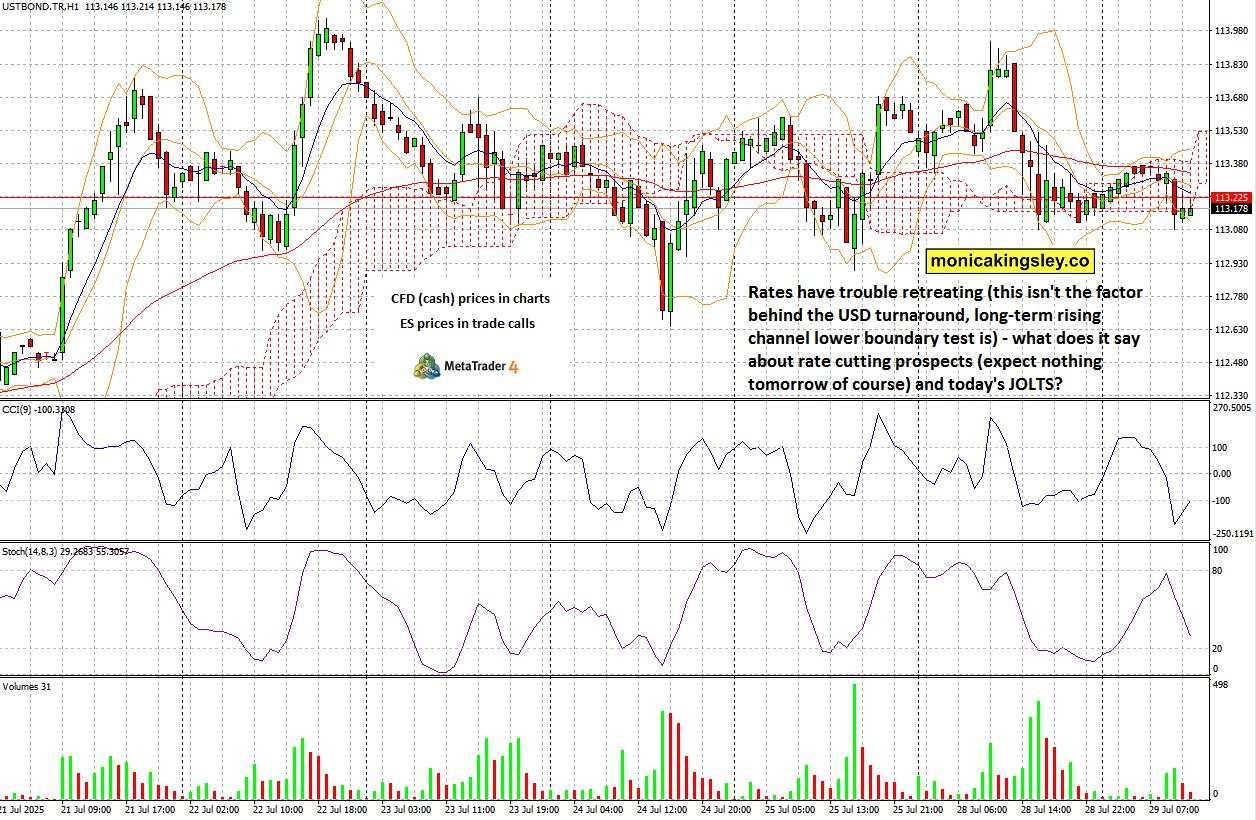 Rising wedge and Monday’s decline