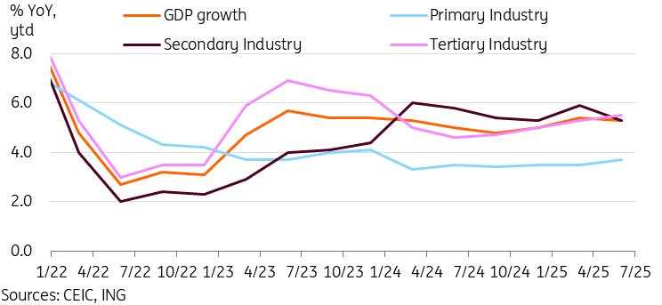 China’s first-half growth remains on track, though activity data signals caution