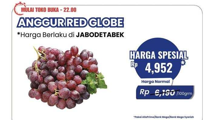 Beli Anggur Red Globe di Transmart Full Day Sale Lagi Murah-Murahnya