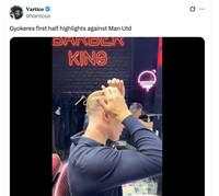Meme Kocak Viktor Gyokeres, Cuma Sibuk Rapikan Rambut