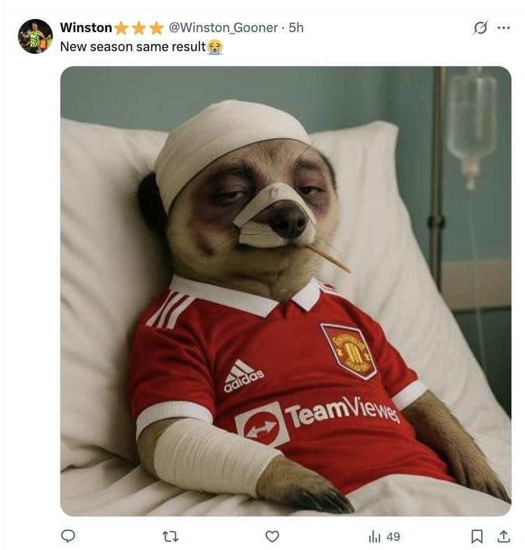 Meme Arsenal Hajar MU: Blunder Bayindir, Onana Dirindu