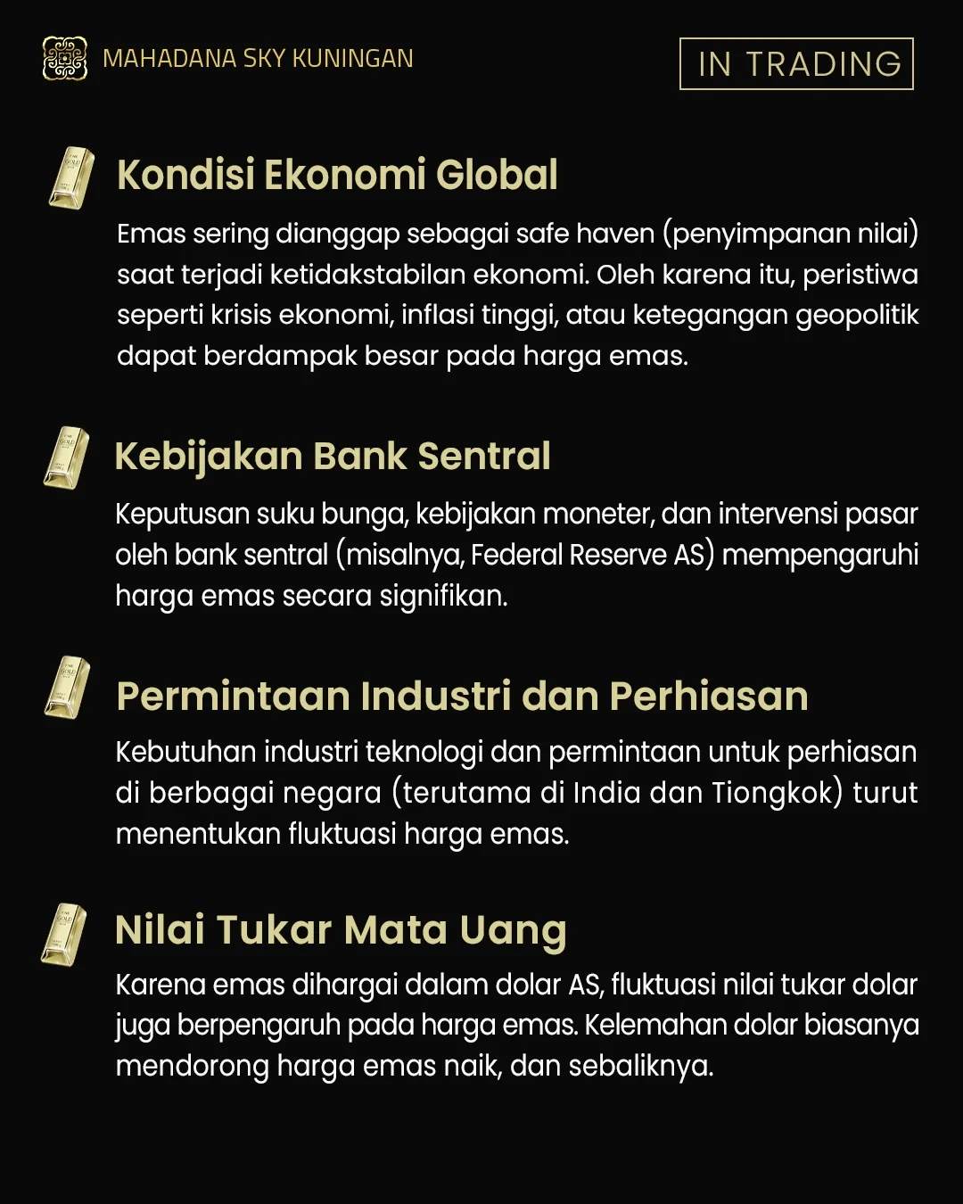 FAKTOR FAKTOR YANG MEMPENGARUHI HARGA EMAS
