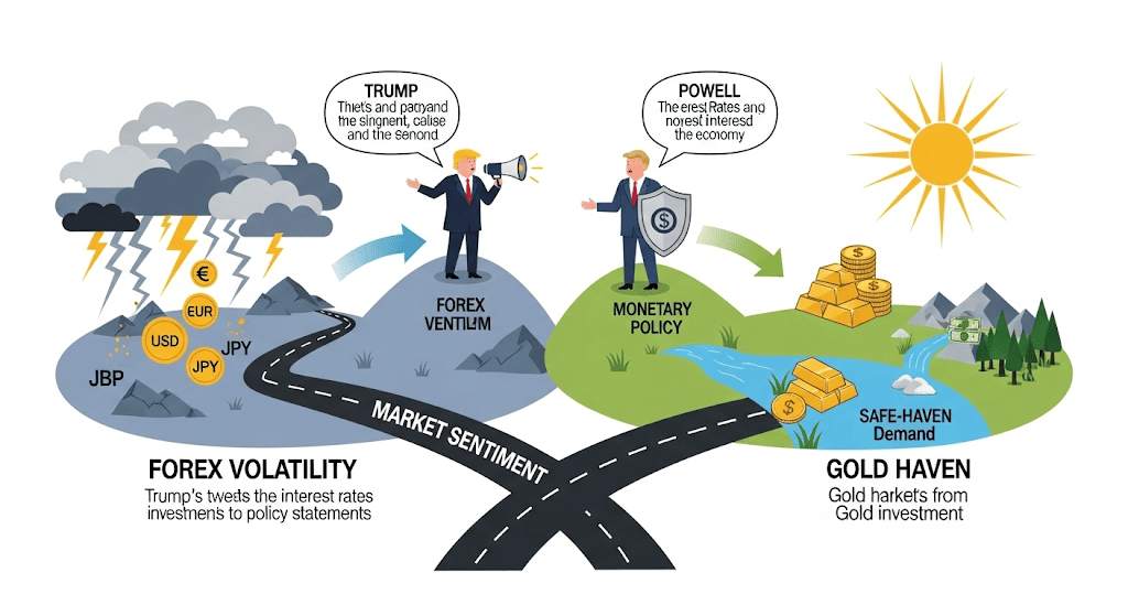 TRUMP VS. POWELL: ANALISA DAMPAK KONFLIK PADA FOREX DAN HARGA EMAS