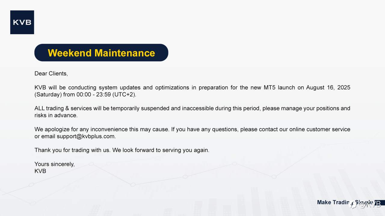Weekend Maintenance – 16 August 2025