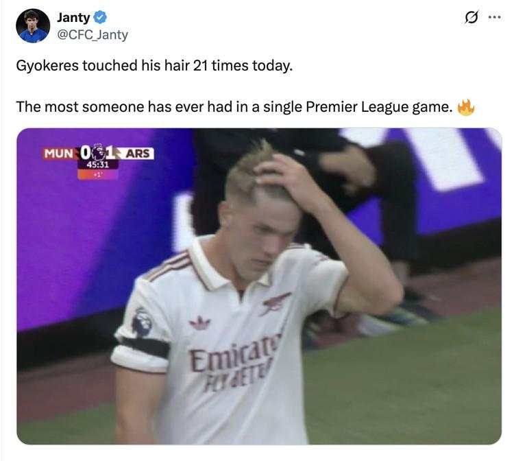 Meme Kocak Viktor Gyokeres, Cuma Sibuk Rapikan Rambut