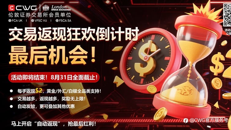 CWG标准账户返现狂欢 倒计时进行中