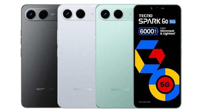 Tecno Spark Go 5G Rilis, Desain Mirip iPhone 17 Air Harga Rp 1 Jutaan