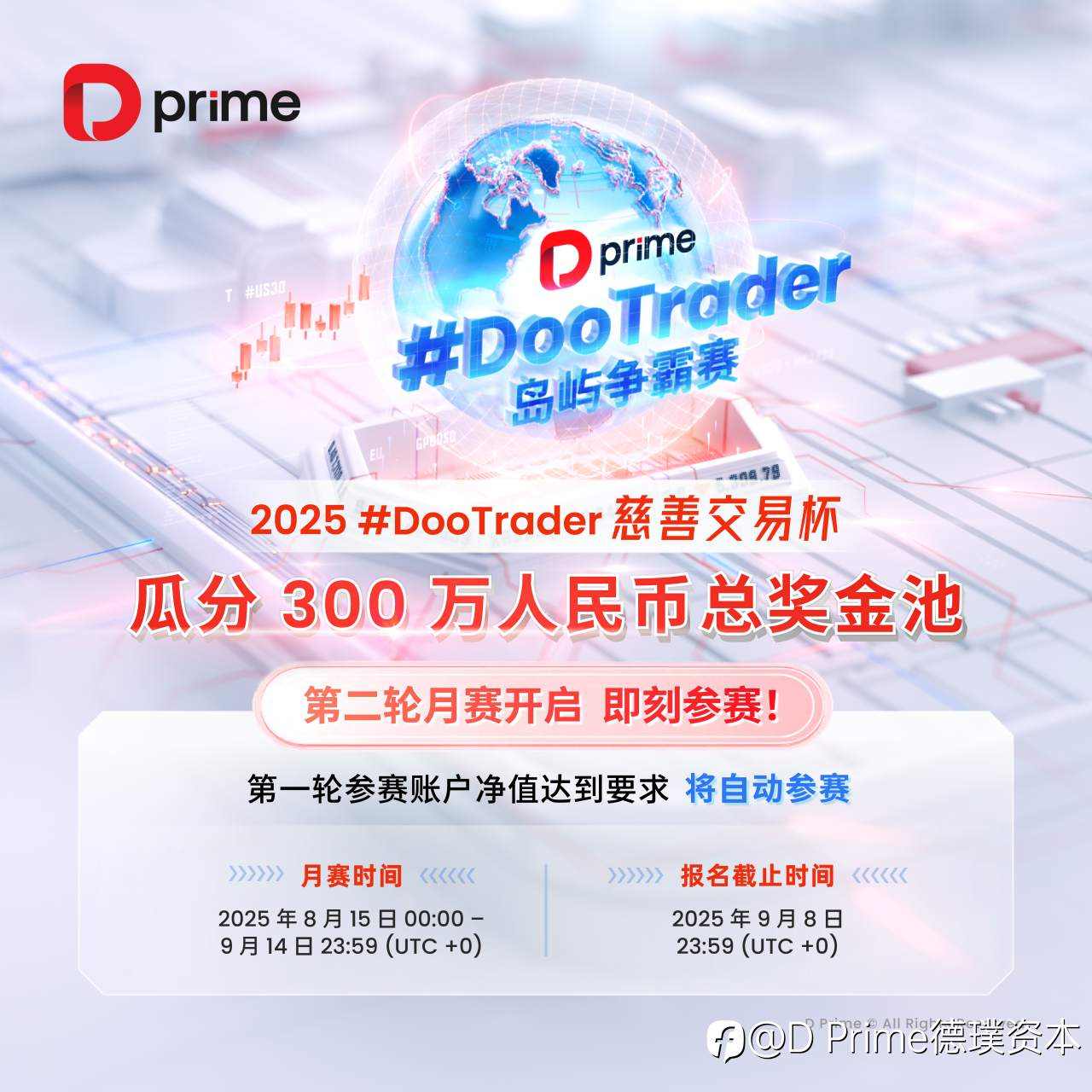 精彩活动 | 🎉【 D Prime 2025 #DooTrader 慈善交易杯第二轮月赛开启 !】 🔥