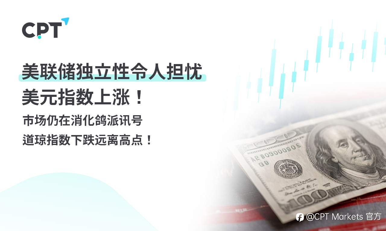 CPT Markets外汇评析:Fed主席发表鸽派言论,美元指数大幅下跌!道琼指数再创历史新高,本周将公布GDP等数据!