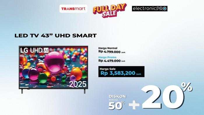 LED TV 43 Inch UHD Smart Rp 3,5 Juta di Transmart Full Day Sale
