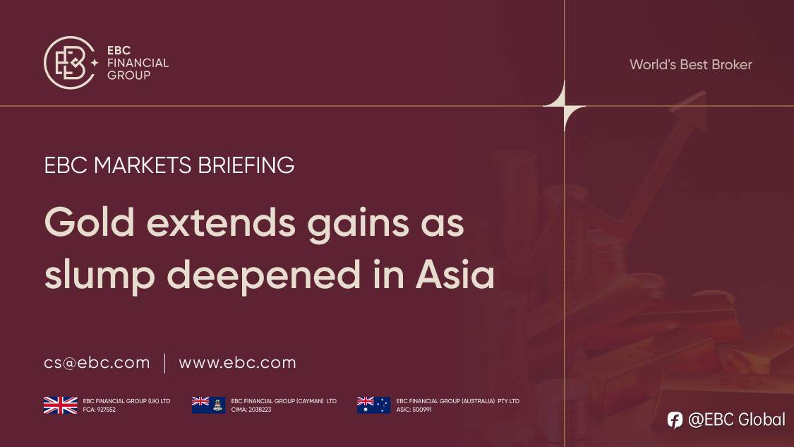 ​EBC Markets Briefing | Gold extends gains as slump deepened in Asia