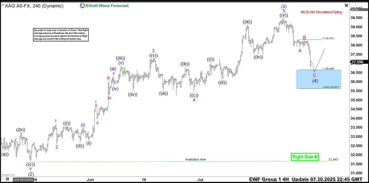 Silver (XAGUSD) Elliott Wave: Buying the Dips at the Blue Box