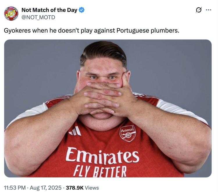 Meme Kocak Viktor Gyokeres, Cuma Sibuk Rapikan Rambut