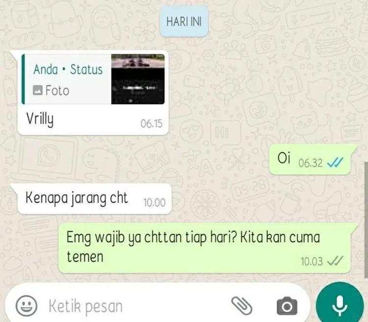 10 Chat Ditolak Gebetan, Malunya Sampai ke Ubun-ubun