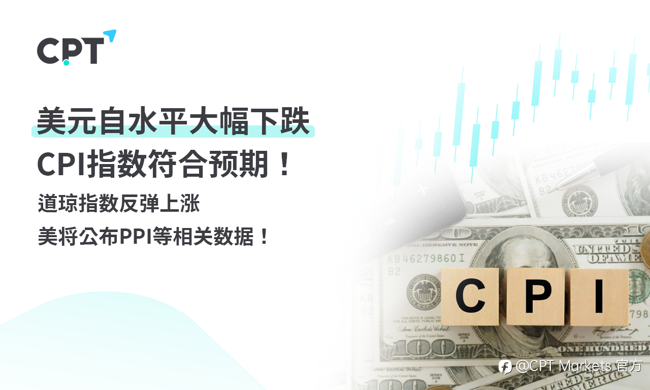 CPT Markets外汇评析:美元自水平大幅下跌,CPI指数符合预期!道琼指数反弹上涨,美将公布PPI等相关数据!