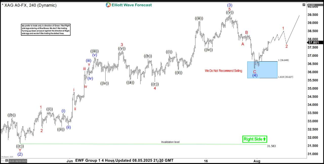 Silver (XAGUSD) Elliott Wave: Buying the Dips at the Blue Box