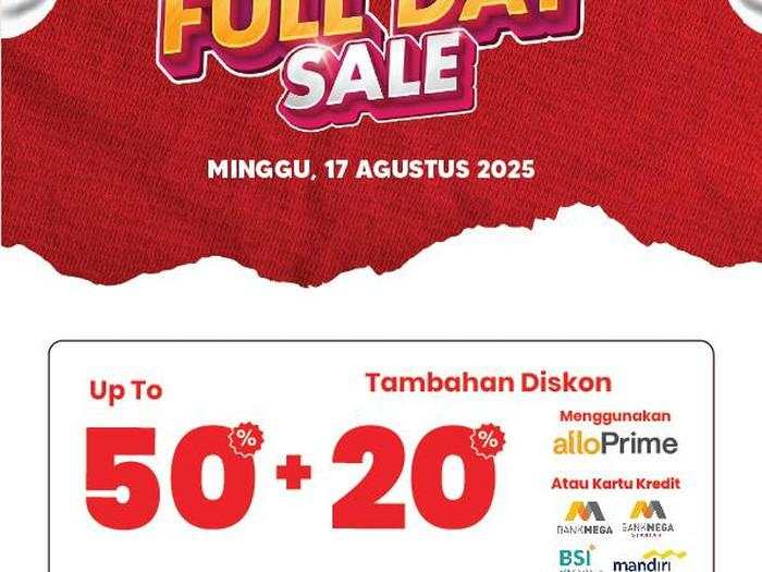 Meriahkan HUT ke-80 RI, Transmart Full Day Sale Banjir Diskon 50% + 20%!