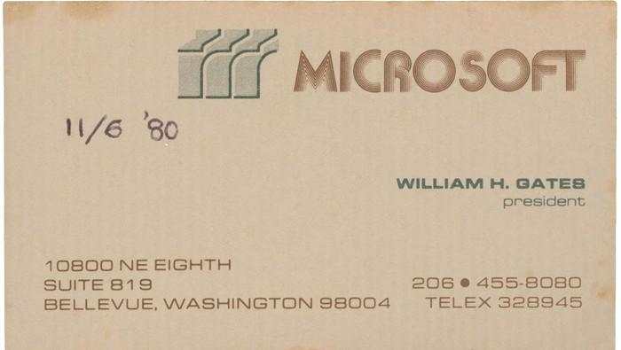 Penampakan Kartu Nama Bill Gates di Awal Microsoft, Kini Dilelang
