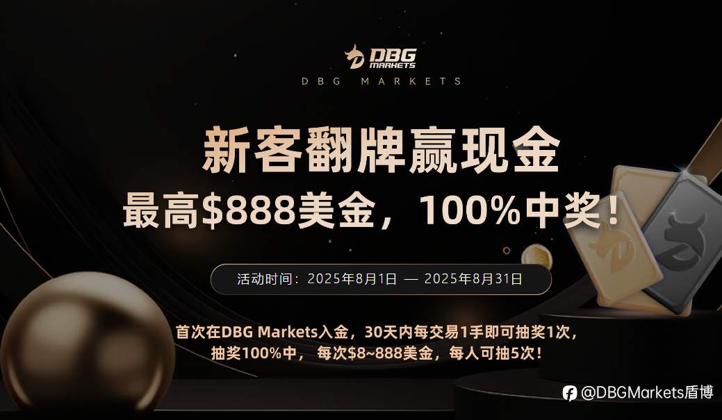 8月新客活动：DBG Markets翻卡牌抽$888现金红包