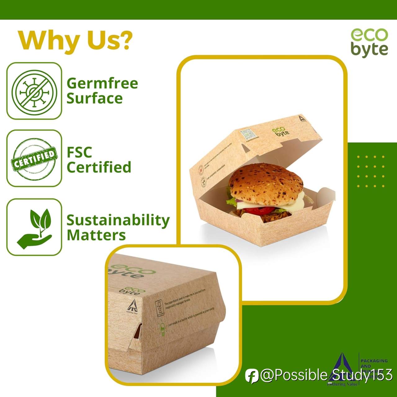 Ecobyte by ITC: Sustainable, Compostable Burger Boxes with BioSeal Coating