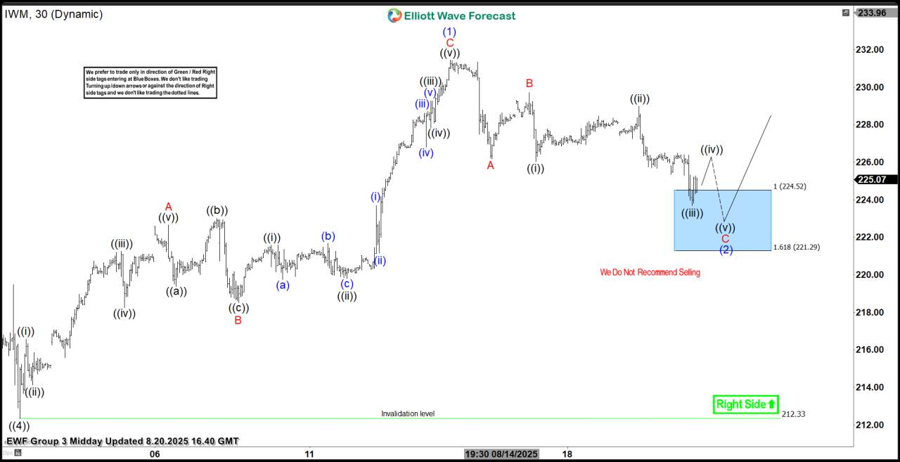 iShares Russell 2000 ETF (IWM)- Elliott Wave Buying the Dips at the Blue Box