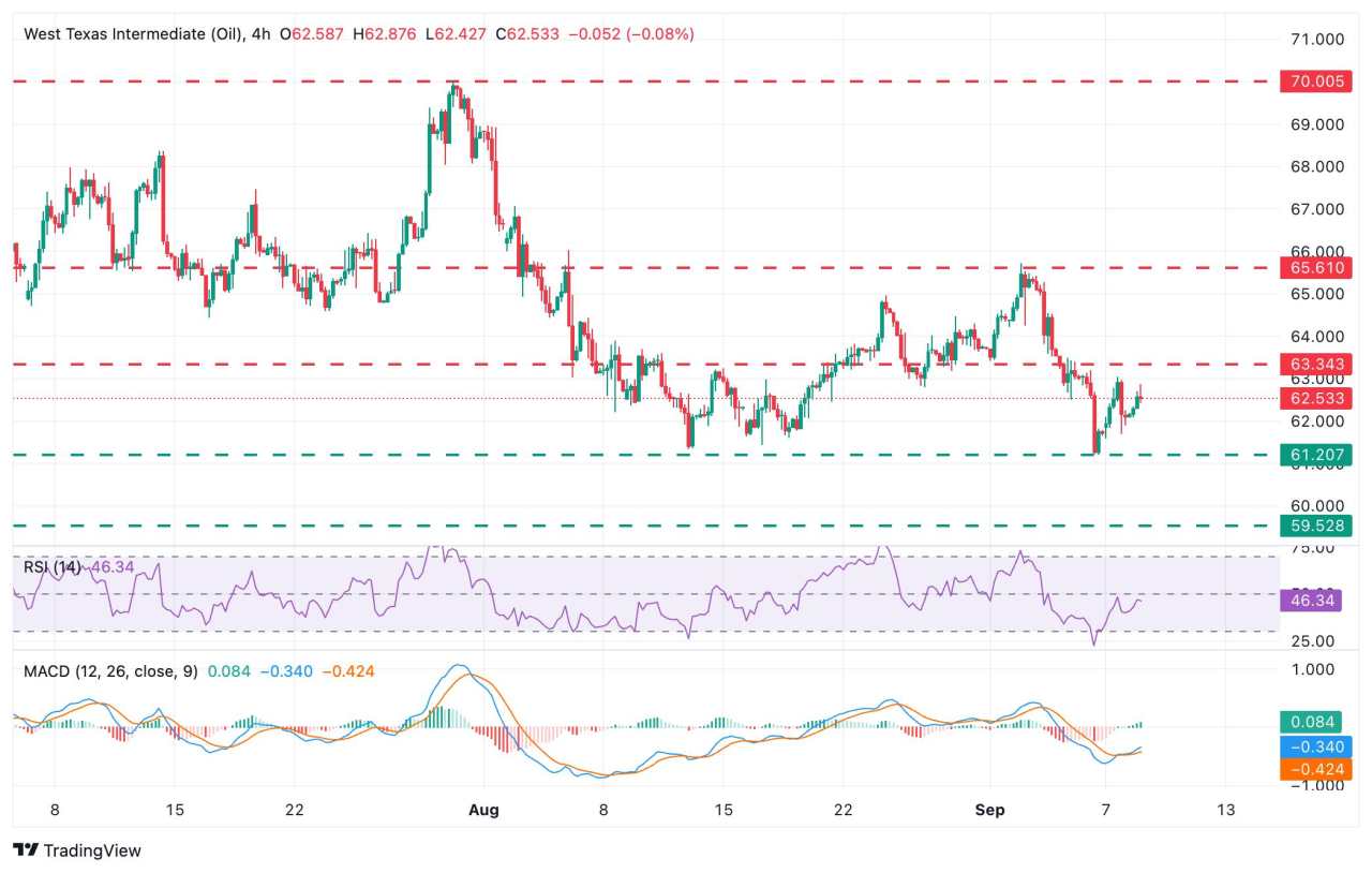 WTI crude upside attempts fail ahead of the $63.00 area