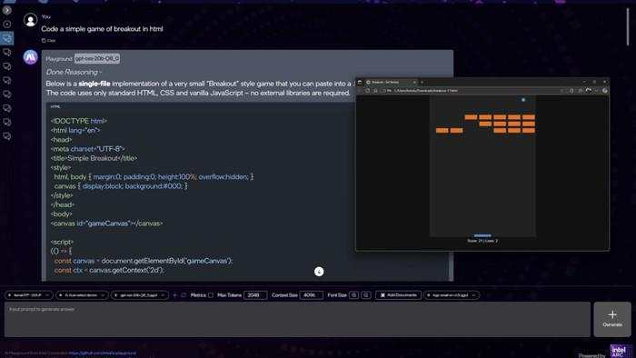 Intel AI Playground, Aplikasi Canggih Bisa Bikin Game Pakai Prompt