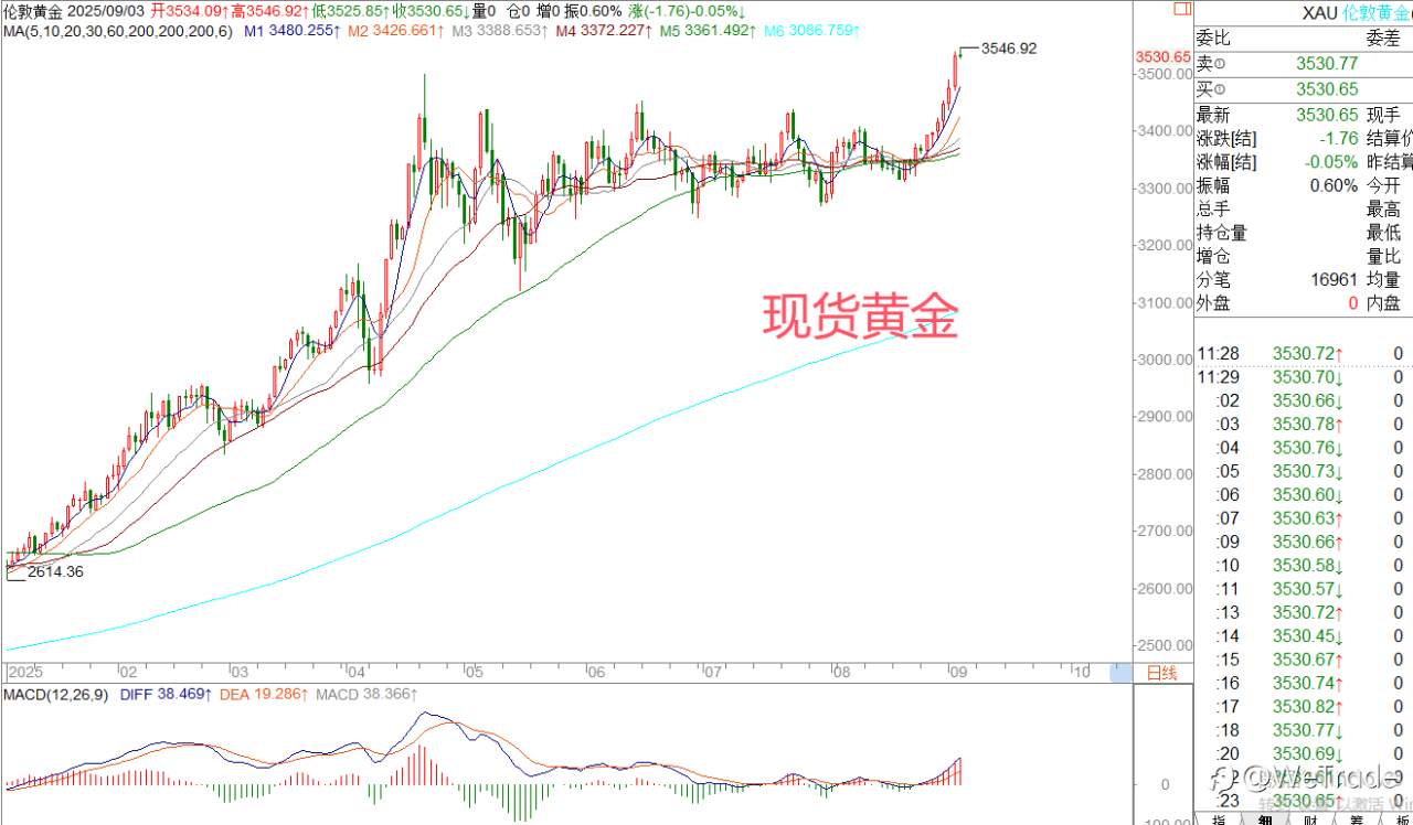 2025年9月3日|每日汇评-策略分析|王萍：黄金多头还在保持