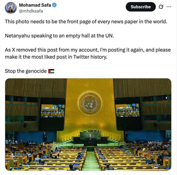 Walk Out Massal Saat Netanyahu Pidato, Netizen Ramai Bahas