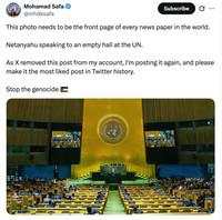 Walk Out Massal Saat Netanyahu Pidato, Netizen Ramai Bahas
