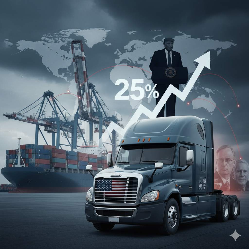 Trump Announces 25% Tariff on Heavy Truck Imports, Raising Global Concerns