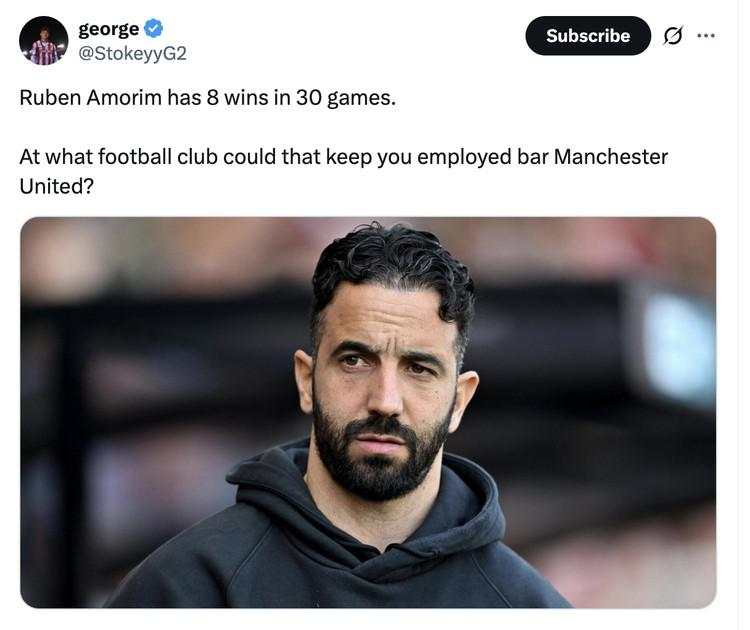 Meme Manchester United Dihajar City, Amorim Jadi Sorotan