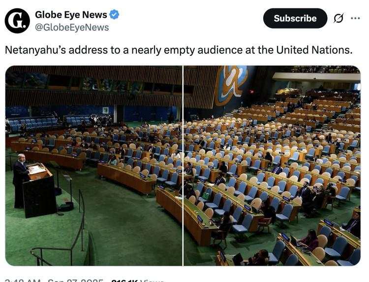 Walk Out Massal Saat Netanyahu Pidato, Netizen Ramai Bahas