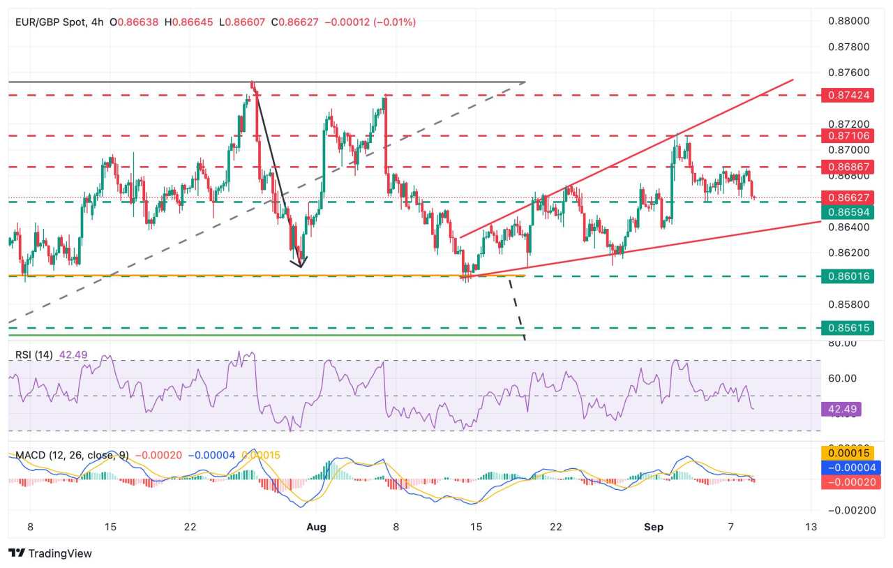 EUR/GBP Price Forecast: Bears are pushing against the 0.8660 support area