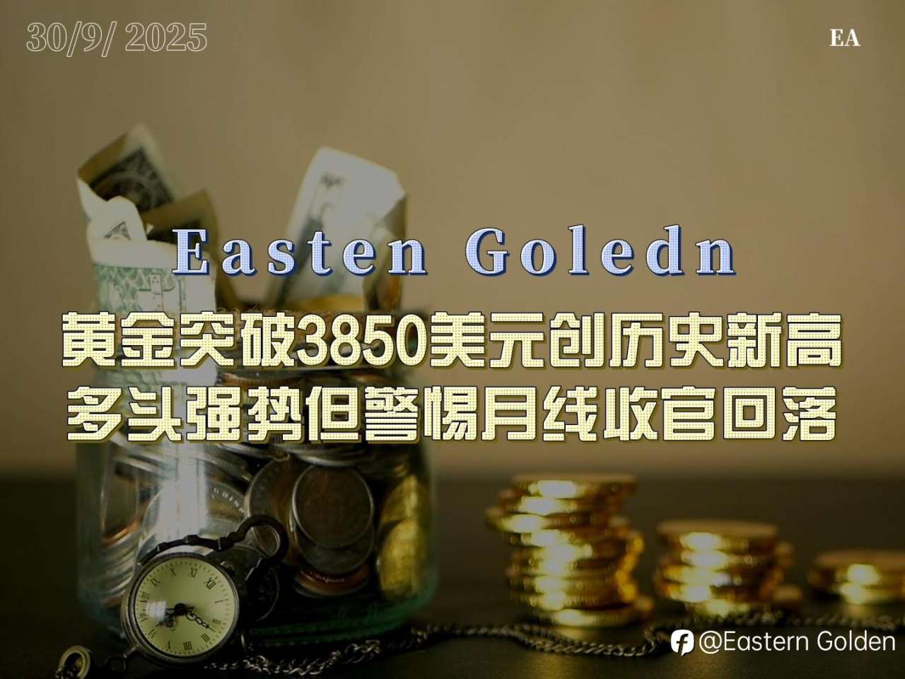 黄金突破3800美元创历史新高!多头强势但警惕月线收官回落。