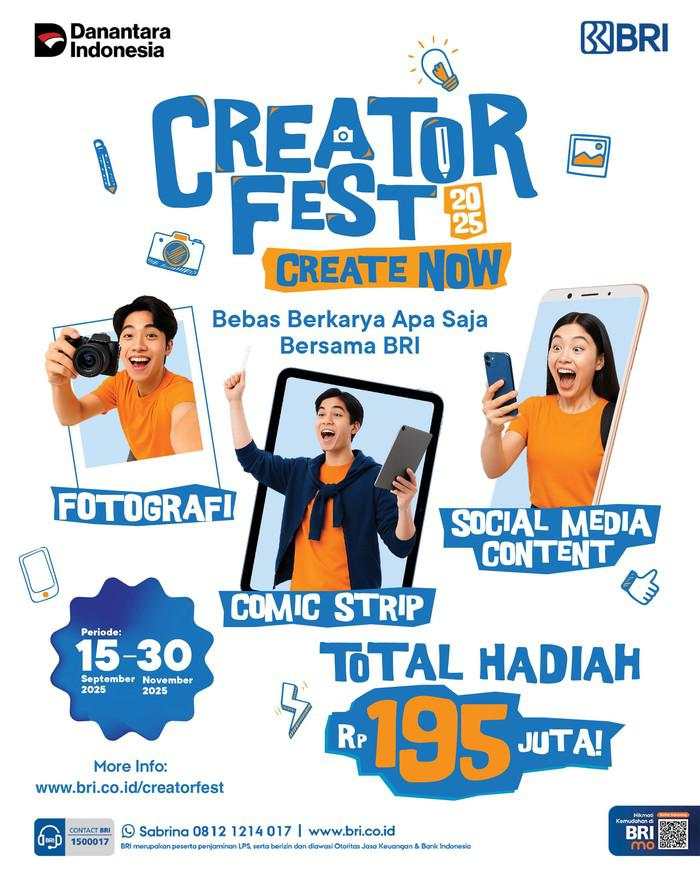 BRI Gelar Program Creator Fest 2025, Total Hadiah Rp 195 Juta
