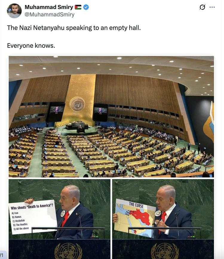 Walk Out Massal Saat Netanyahu Pidato, Netizen Ramai Bahas