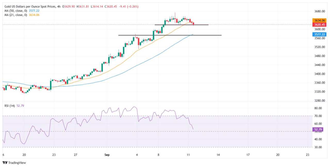 Gold dips as traders await US CPI data amidst Fed rate cut speculation