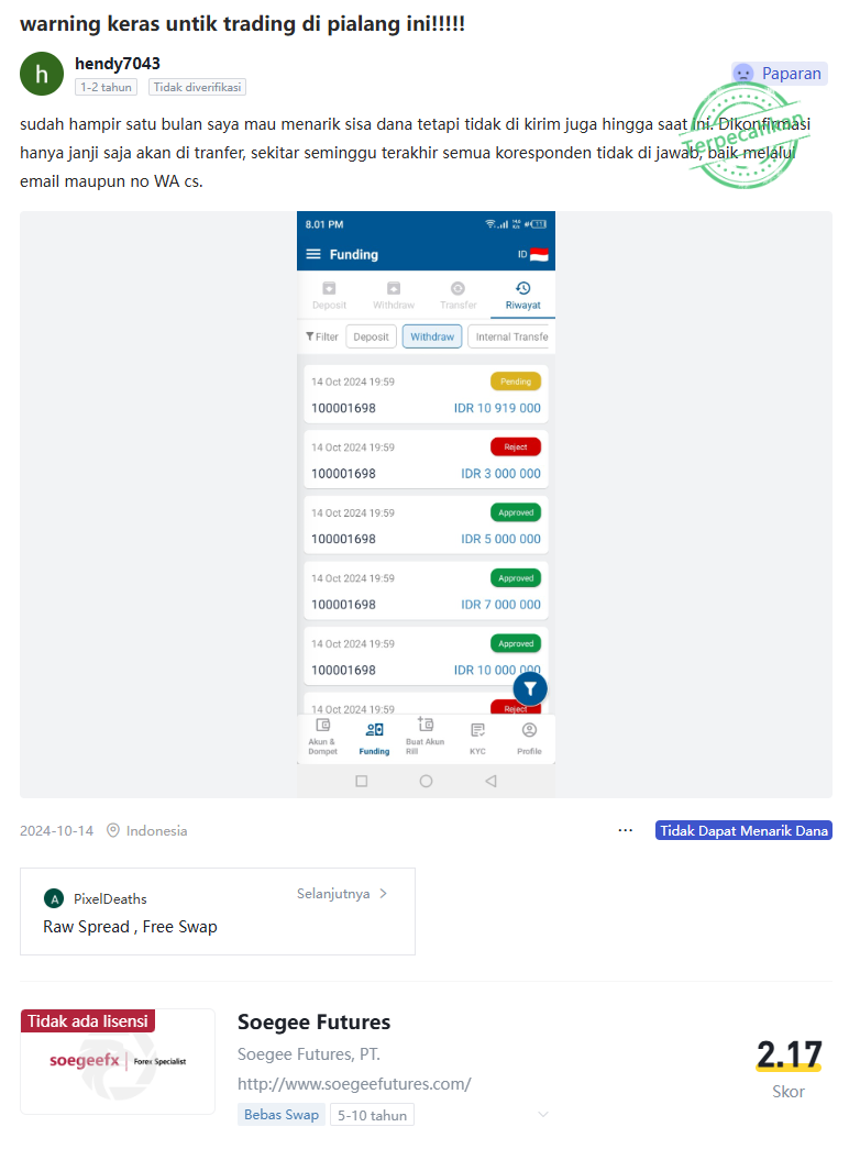 Bappebti Cabut Izin PT Soegee Futures dan Sentratama Investor Berjangka